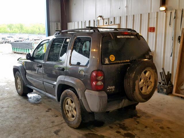 1J4GL48565W610299 - 2005 JEEP LIBERTY SP GRAY photo 3