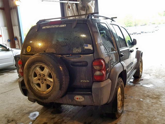 1J4GL48565W610299 - 2005 JEEP LIBERTY SP GRAY photo 4