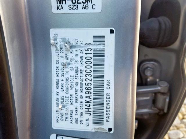 JH4KA96523C000158 - 2003 ACURA 3.5RL SILVER photo 10