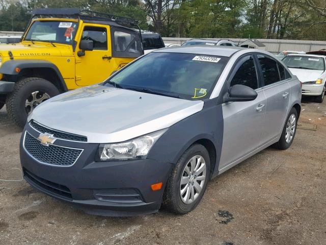 1G1PC5SHXB7114614 - 2011 CHEVROLET CRUZE LS GRAY photo 2