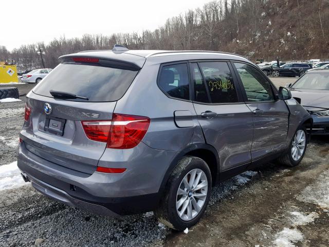 5UXWX9C33H0W75805 - 2017 BMW X3 XDRIVE2 GRAY photo 4