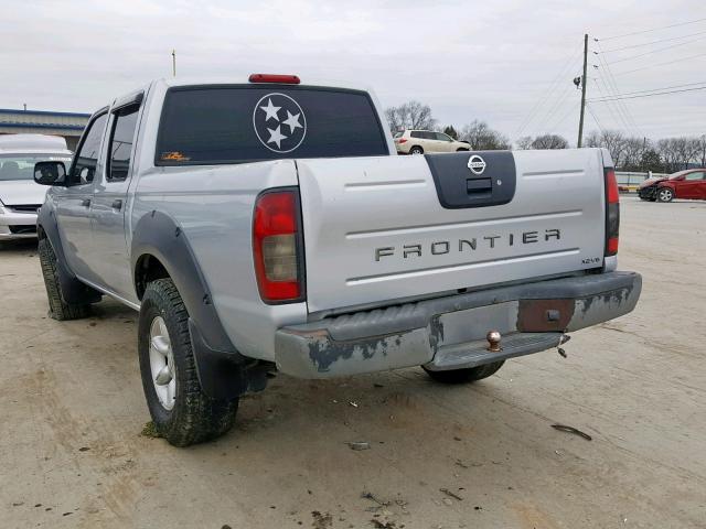 1N6ED27T11C342270 - 2001 NISSAN FRONTIER C SILVER photo 3