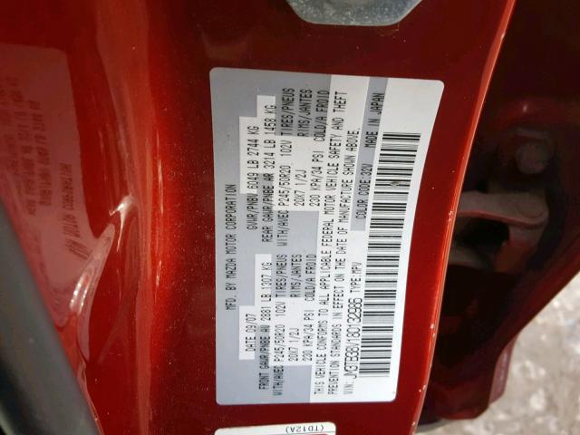 JM3TB38V180132986 - 2008 MAZDA CX-9 RED photo 10