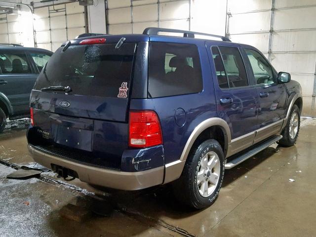 1FMZU74K23UB69820 - 2003 FORD EXPLORER E BLUE photo 4