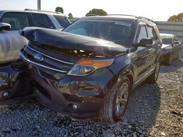 1FM5K7F83EGB65427 - 2014 FORD EXPLORER L BLACK photo 2