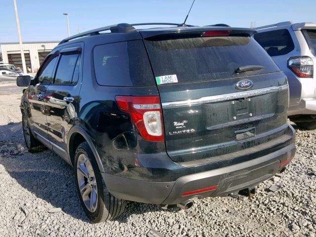 1FM5K7F83EGB65427 - 2014 FORD EXPLORER L BLACK photo 3