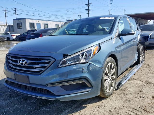 5NPE34AF0FH217423 - 2015 HYUNDAI SONATA SPO BLUE photo 2