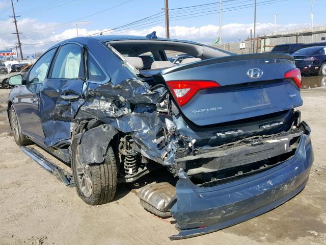 5NPE34AF0FH217423 - 2015 HYUNDAI SONATA SPO BLUE photo 3