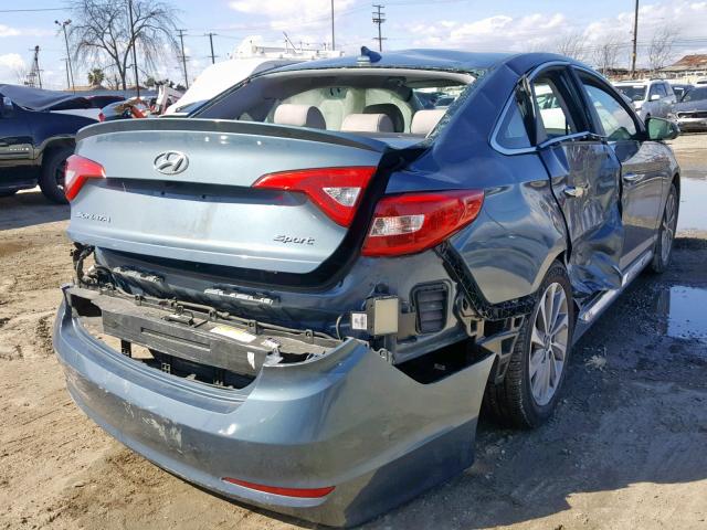 5NPE34AF0FH217423 - 2015 HYUNDAI SONATA SPO BLUE photo 4