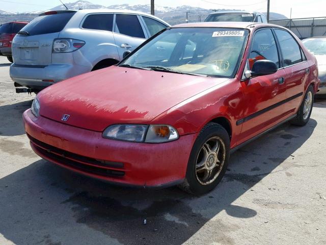 1HGEG8643SL002967 - 1995 HONDA CIVIC DX RED photo 2