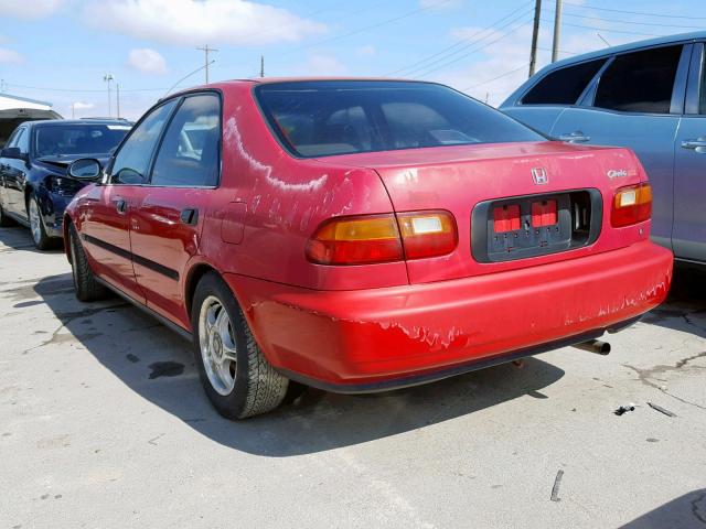 1HGEG8643SL002967 - 1995 HONDA CIVIC DX RED photo 3