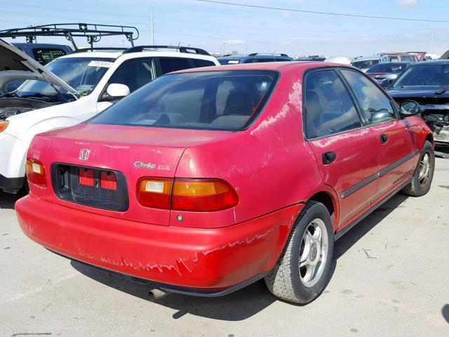 1HGEG8643SL002967 - 1995 HONDA CIVIC DX RED photo 4