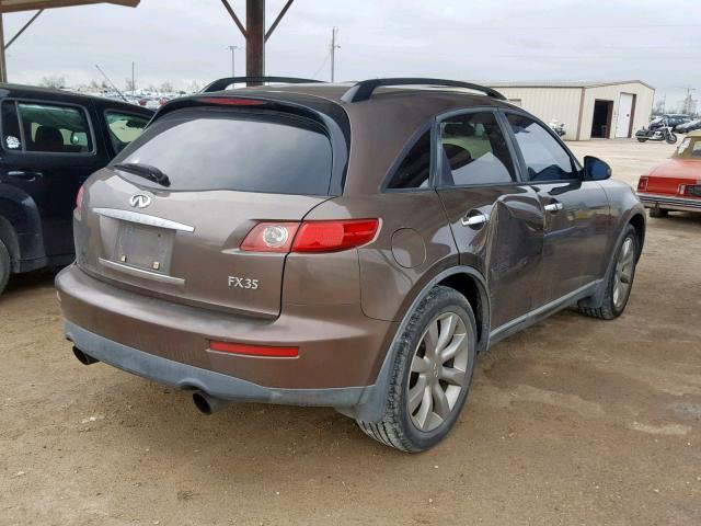 JNRAS08W03X205448 - 2003 INFINITI FX35 BROWN photo 4