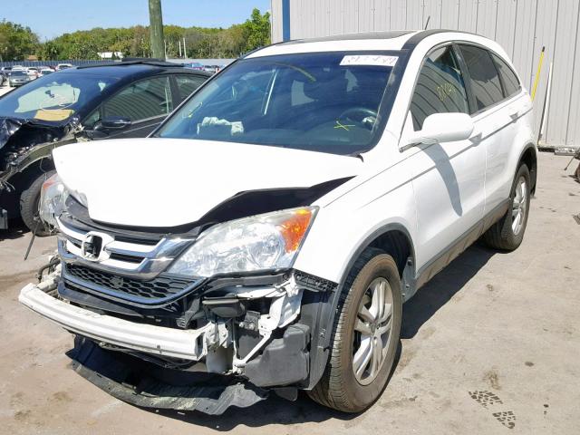 5J6RE3H78AL019532 - 2010 HONDA CR-V EXL WHITE photo 2