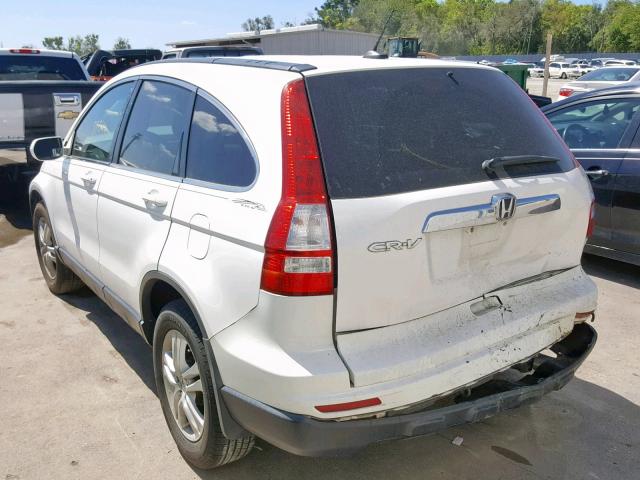 5J6RE3H78AL019532 - 2010 HONDA CR-V EXL WHITE photo 3