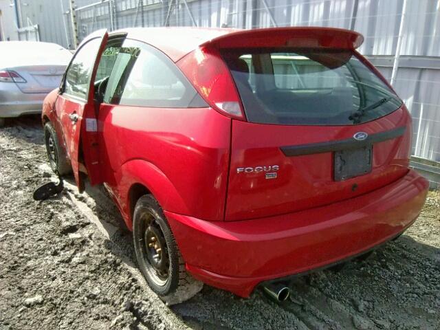 1FAFP31N97W317628 - 2007 FORD FOCUS ZX3 RED photo 3