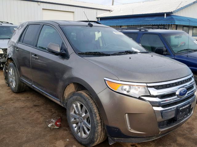 2FMDK3JC6EBA46004 - 2014 FORD EDGE SEL GREEN photo 1