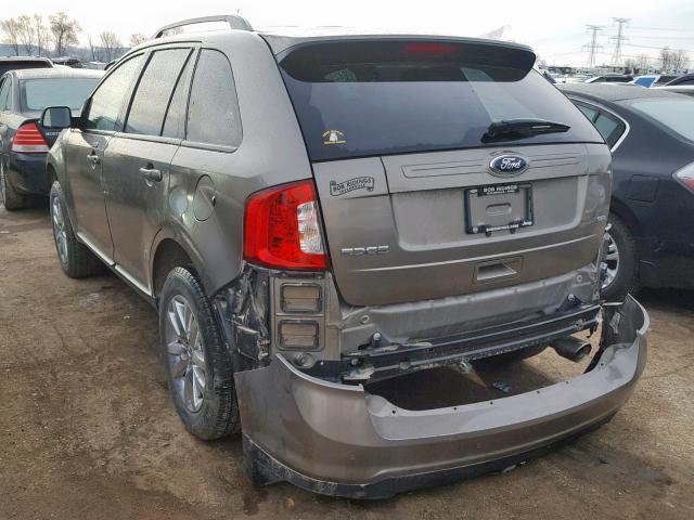 2FMDK3JC6EBA46004 - 2014 FORD EDGE SEL GREEN photo 3