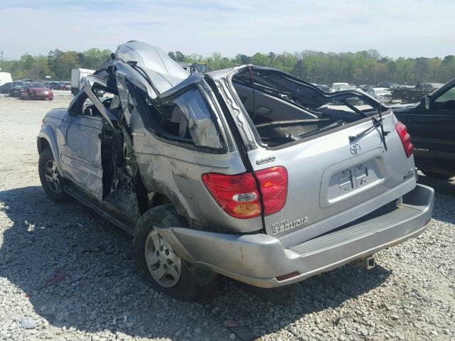 5TDZT38A02S100211 - 2002 TOYOTA SEQUOIA LI SILVER photo 3