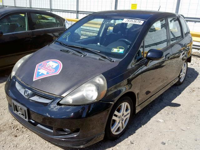 JHMGD38658S039565 - 2008 HONDA FIT SPORT BLACK photo 2