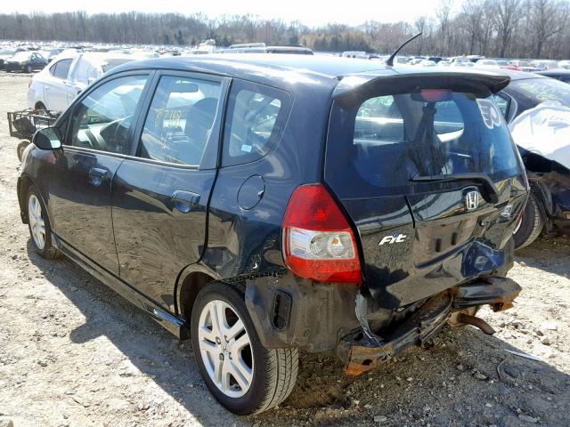 JHMGD38658S039565 - 2008 HONDA FIT SPORT BLACK photo 3