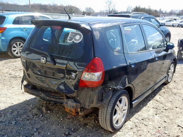 JHMGD38658S039565 - 2008 HONDA FIT SPORT BLACK photo 4