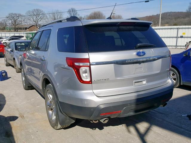 1FMHK8F83BGA27403 - 2011 FORD EXPLORER L SILVER photo 3