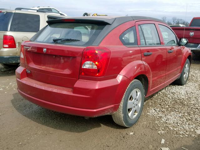 1B3HB28B87D126688 - 2007 DODGE CALIBER MAROON photo 4