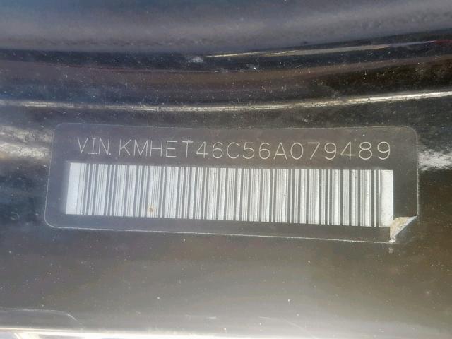 KMHET46C56A079489 - 2006 HYUNDAI SONATA GL BLACK photo 10