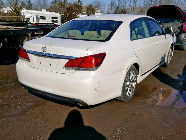 4T1BK3DB1BU390226 - 2011 TOYOTA AVALON BAS WHITE photo 4