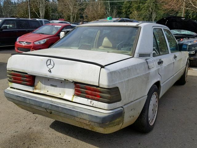 WDBDA29D3MF777919 - 1991 MERCEDES-BENZ 190 E 2.6 WHITE photo 4