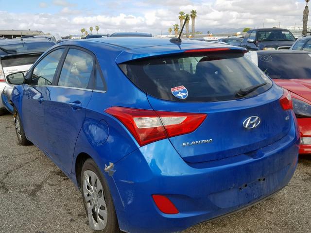 KMHD35LH5HU361019 - 2017 HYUNDAI ELANTRA GT BLUE photo 3