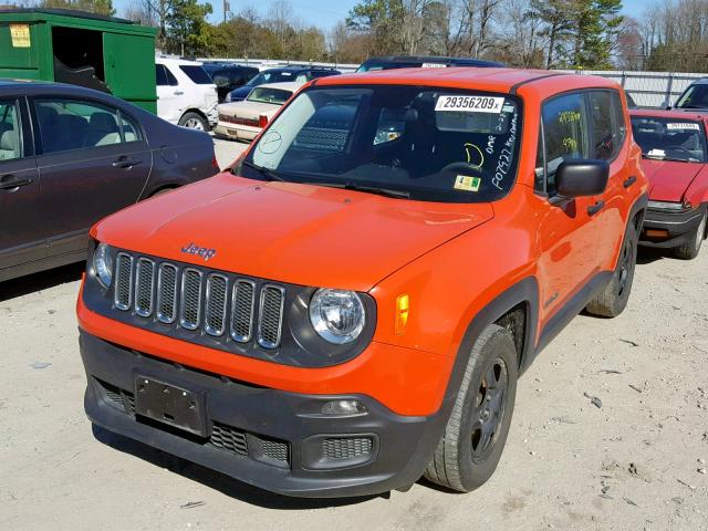 ZACCJAAB6HPF07927 - 2017 JEEP RENEGADE S ORANGE photo 2