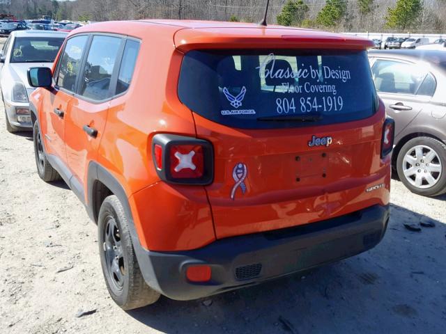 ZACCJAAB6HPF07927 - 2017 JEEP RENEGADE S ORANGE photo 3