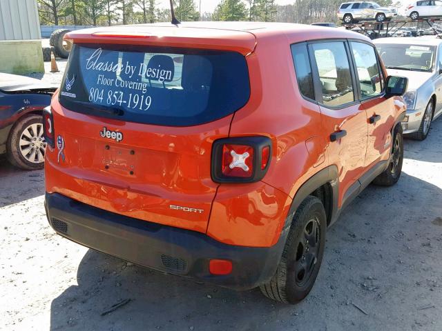 ZACCJAAB6HPF07927 - 2017 JEEP RENEGADE S ORANGE photo 4