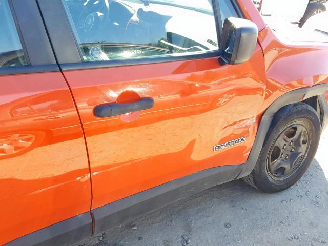 ZACCJAAB6HPF07927 - 2017 JEEP RENEGADE S ORANGE photo 9