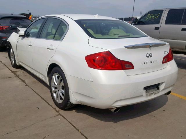 JNKCV61F99M362269 - 2009 INFINITI G37 WHITE photo 3