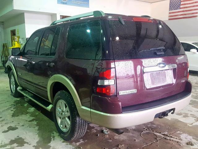 1FMEU74EX7UB23442 - 2007 FORD EXPLORER E BURGUNDY photo 3