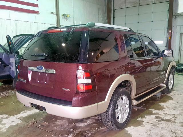 1FMEU74EX7UB23442 - 2007 FORD EXPLORER E BURGUNDY photo 4