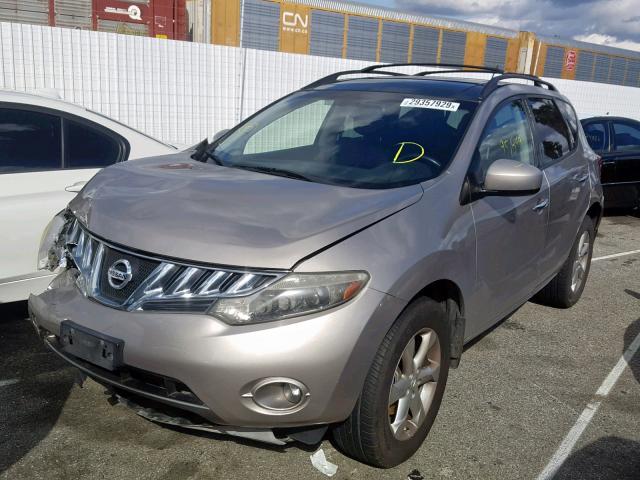 JN8AZ18U79W005945 - 2009 NISSAN MURANO S GOLD photo 2