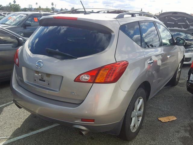 JN8AZ18U79W005945 - 2009 NISSAN MURANO S GOLD photo 4