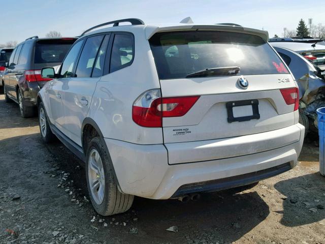 WBXPA93486WG76738 - 2006 BMW X3 3.0I WHITE photo 3