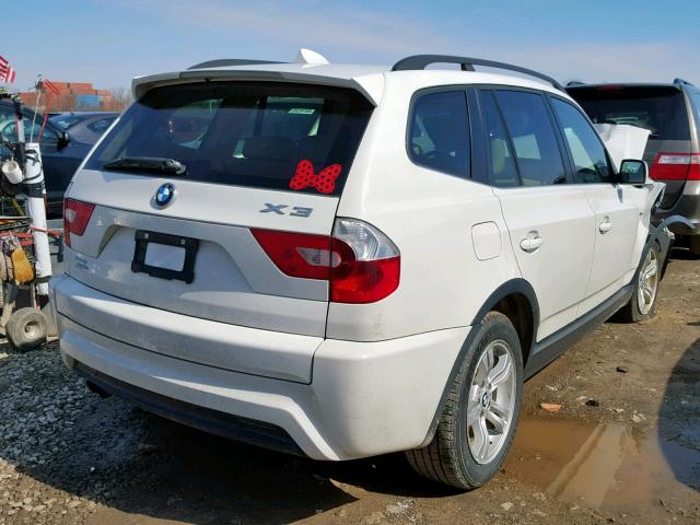 WBXPA93486WG76738 - 2006 BMW X3 3.0I WHITE photo 4