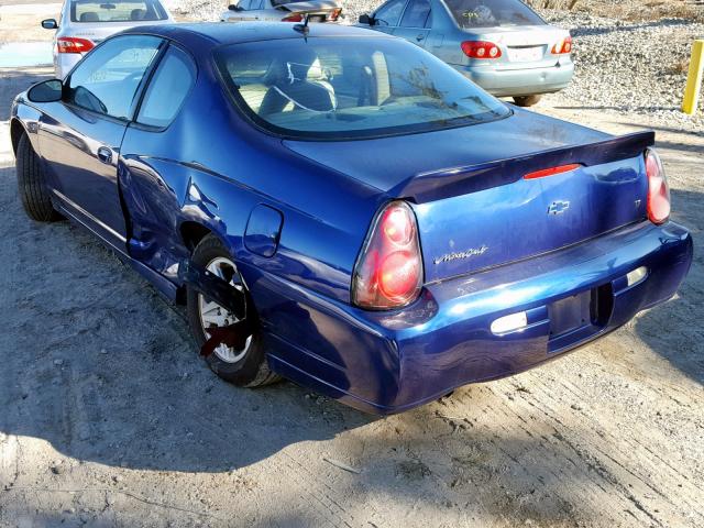 2G1WX15K859269360 - 2005 CHEVROLET MONTE CARL BLUE photo 3