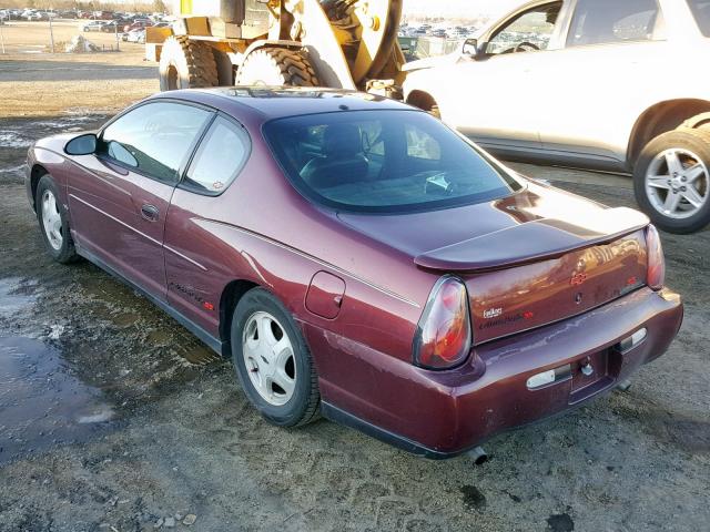 2G1WX15K219257084 - 2001 CHEVROLET MONTE CARL BURGUNDY photo 3