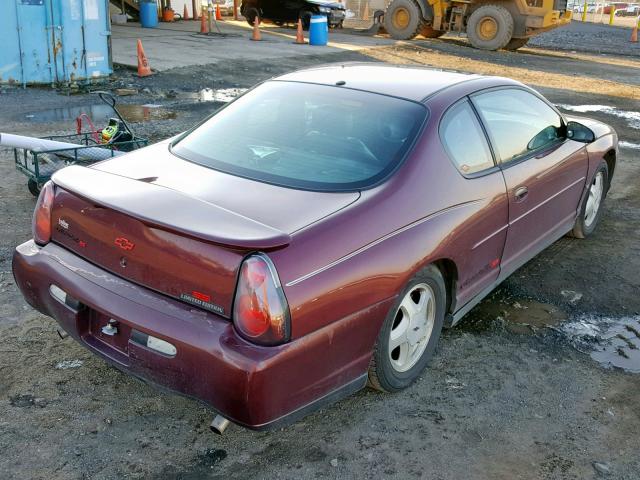 2G1WX15K219257084 - 2001 CHEVROLET MONTE CARL BURGUNDY photo 4