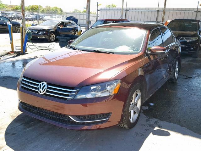 1VWBH7A30CC094335 - 2012 VOLKSWAGEN PASSAT SE MAROON photo 2