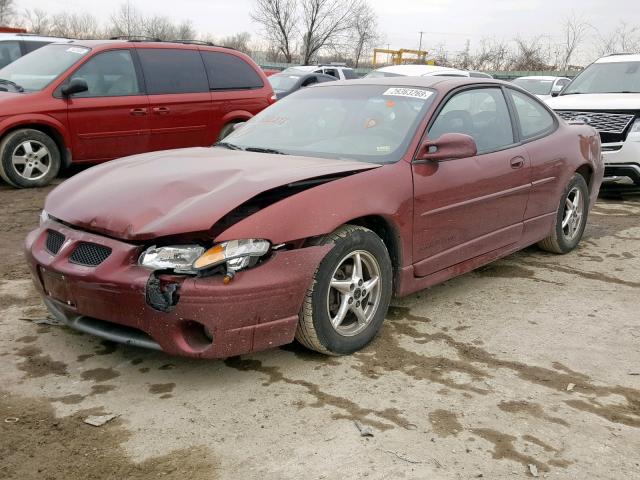 1G2WP12K1YF312299 - 2000 PONTIAC GRAND PRIX MAROON photo 2
