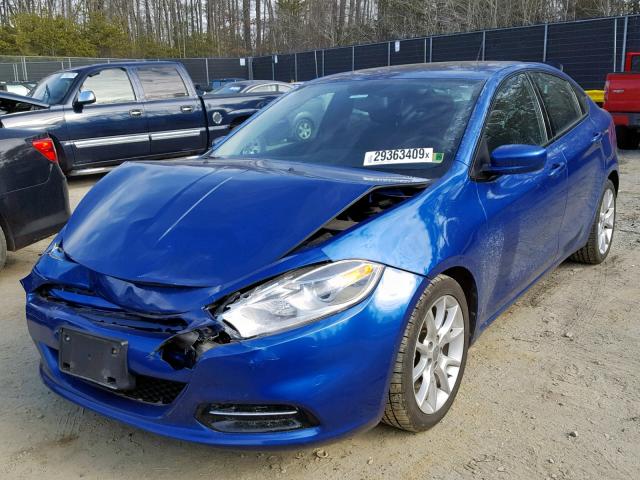 1C3CDFBA8DD148202 - 2013 DODGE DART SXT BLUE photo 2