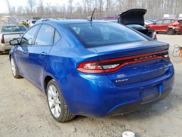 1C3CDFBA8DD148202 - 2013 DODGE DART SXT BLUE photo 3